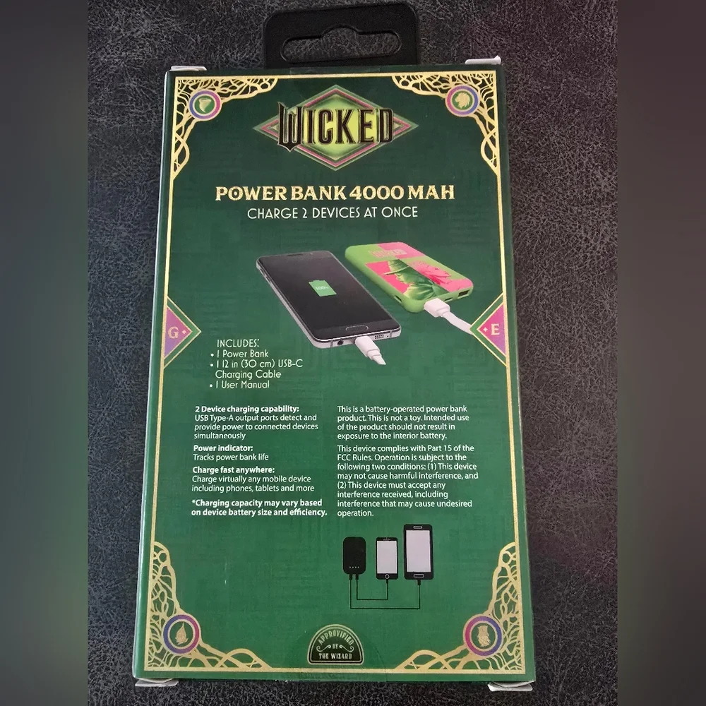 Powerbank Universal Wicked Power Bank - Green and Pink